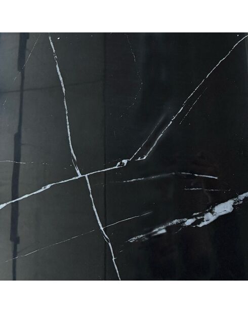 Table à rallonges Eran marbre noir brillant - 78x90x160/240 cm