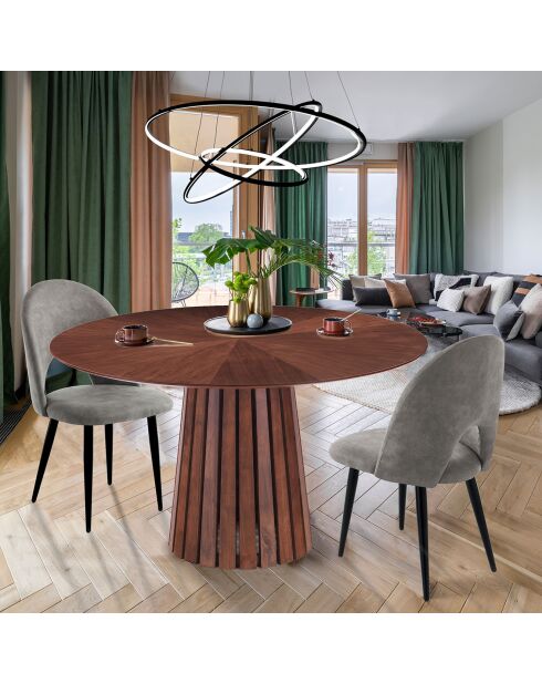 Table ronde Volga Noyer noyer - 75xØ.137 cm
