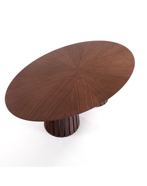 Table ovale Volga Walnut noyer - 75x110x190 cm
