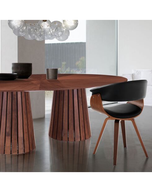 Table ovale Volga Walnut noyer - 75x110x190 cm