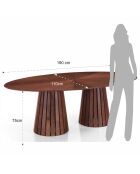 Table ovale Volga Walnut noyer - 75x110x190 cm