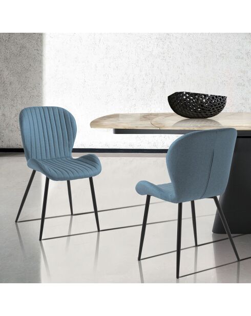 4 Chaises Handy bleu/noir - 86x51x56 cm