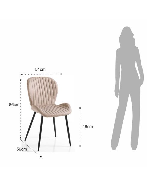 4 Chaises Handy marron clair - 86x51x56 cm