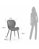 4 Chaises Handy grises - 86x51x56 cm