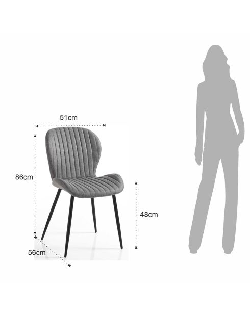 4 Chaises Handy grises - 86x51x56 cm