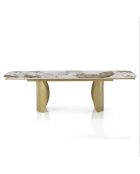 Table à rallonges Claw 1 champagne/marbre onyx - 75.5x 89x180/220/260 cm