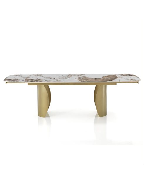 Table à rallonges Claw 1 champagne/marbre onyx - 75.5x 89x180/220/260 cm