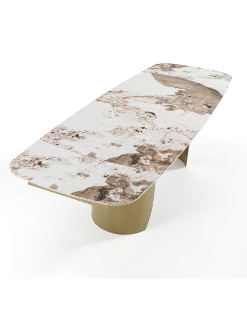 Table à rallonges Claw 1 champagne/marbre onyx - 75.5x 89x180/220/260 cm