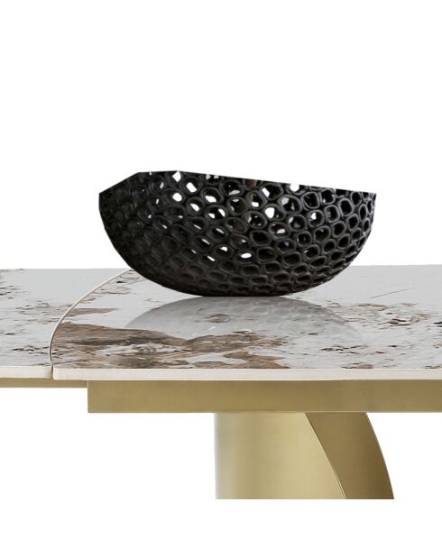 Table à rallonges Claw 1 champagne/marbre onyx - 75.5x 89x180/220/260 cm