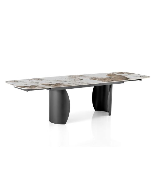 Table à rallonges Claw 2 gris/marbre onyx - 75.5x 89x180/220/260 cm
