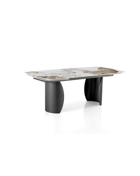 Table à rallonges Claw 2 gris/marbre onyx - 75.5x 89x180/220/260 cm
