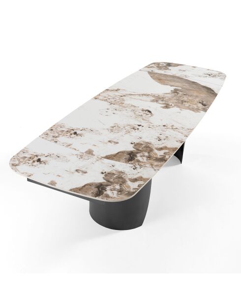 Table à rallonges Claw 2 gris/marbre onyx - 75.5x 89x180/220/260 cm