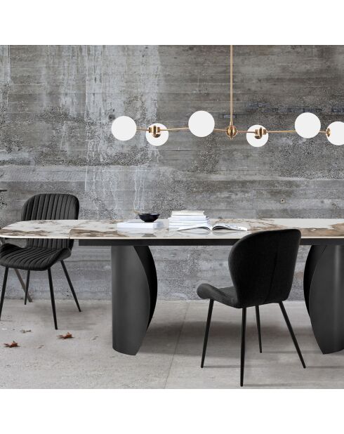 Table à rallonges Claw 2 gris/marbre onyx - 75.5x 89x180/220/260 cm
