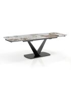 Table à rallonges Hands 2 gris/marbre onyx - 75.5x89x160/200/240 cm