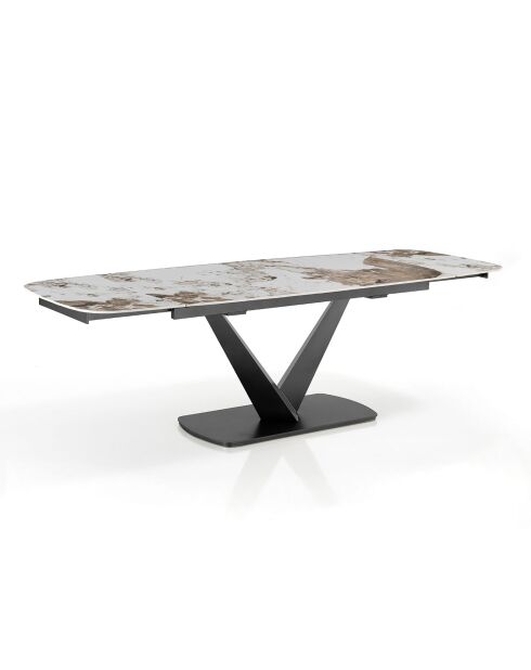Table à rallonges Hands 2 gris/marbre onyx - 75.5x89x160/200/240 cm