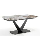 Table à rallonges Hands 2 gris/marbre onyx - 75.5x89x160/200/240 cm