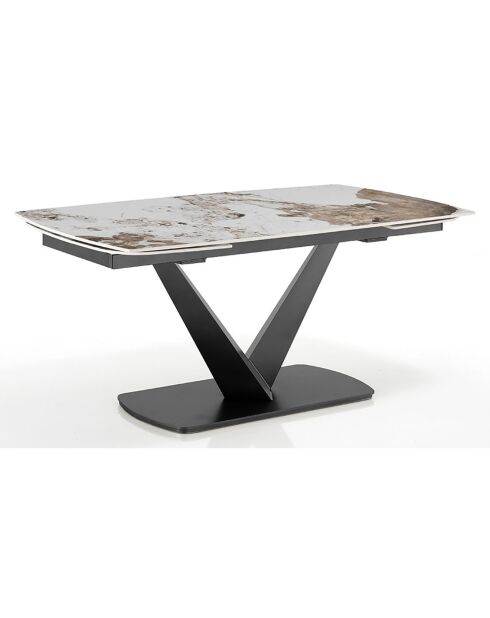 Table à rallonges Hands 2 gris/marbre onyx - 75.5x89x160/200/240 cm
