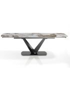 Table à rallonges Hands 2 gris/marbre onyx - 75.5x89x160/200/240 cm