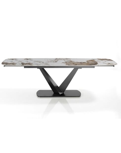 Table à rallonges Hands 2 gris/marbre onyx - 75.5x89x160/200/240 cm