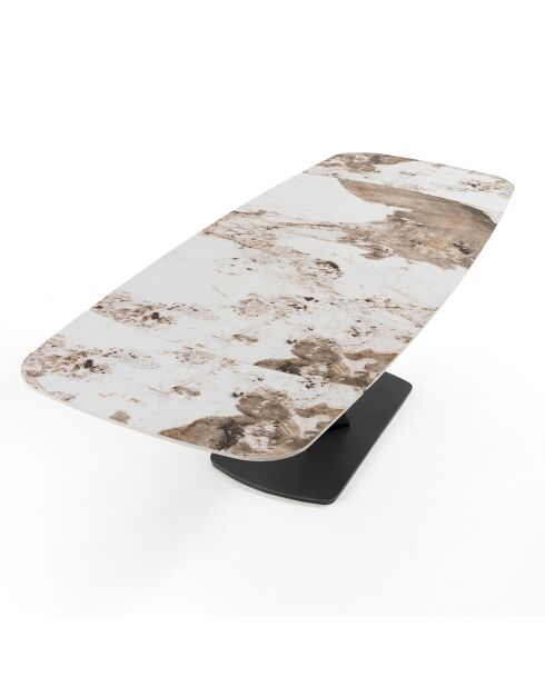 Table à rallonges Hands 2 gris/marbre onyx - 75.5x89x160/200/240 cm
