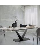 Table à rallonges Hands 2 gris/marbre onyx - 75.5x89x160/200/240 cm