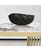Table à rallonges Cage 1 champagne/marbre onyx - 75.5x89x180/220/260 cm