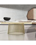 Table à rallonges Cage 1 champagne/marbre onyx - 75.5x89x180/220/260 cm