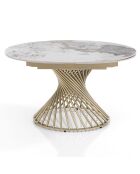 Table à rallonges Jorum 1 champagne/marbre onyx - 75xØ.120 cm