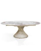 Table à rallonges Jorum 1 champagne/marbre onyx - 75xØ.120 cm