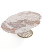 Table à rallonges Jorum 1 champagne/marbre onyx - 75xØ.120 cm