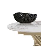 Table à rallonges Jorum 1 champagne/marbre onyx - 75xØ.120 cm