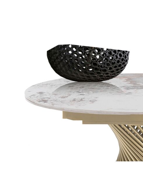 Table à rallonges Jorum 1 champagne/marbre onyx - 75xØ.120 cm