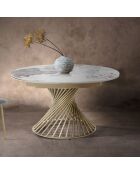 Table à rallonges Jorum 1 champagne/marbre onyx - 75xØ.120 cm