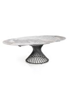 Table à rallonges Jorum 2 gris/marbre onyx - 75xØ.120 cm