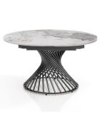 Table à rallonges Jorum 2 gris/marbre onyx - 75xØ.120 cm