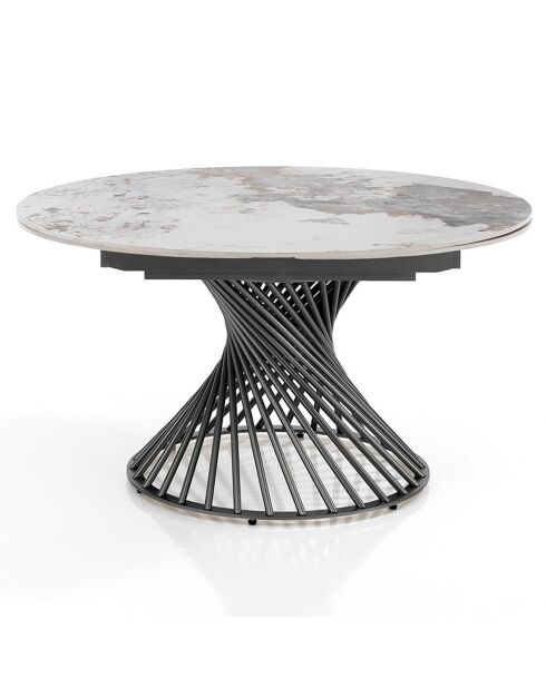Table à rallonges Jorum 2 gris/marbre onyx - 75xØ.120 cm