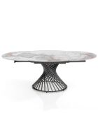Table à rallonges Jorum 2 gris/marbre onyx - 75xØ.120 cm