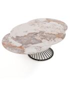 Table à rallonges Jorum 2 gris/marbre onyx - 75xØ.120 cm