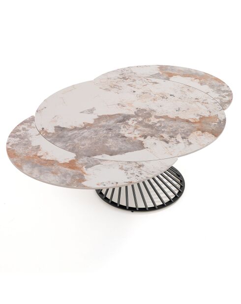 Table à rallonges Jorum 2 gris/marbre onyx - 75xØ.120 cm
