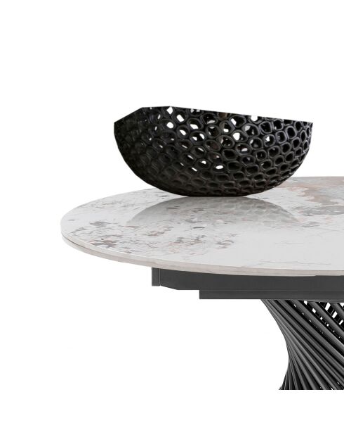 Table à rallonges Jorum 2 gris/marbre onyx - 75xØ.120 cm