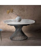Table à rallonges Jorum 2 gris/marbre onyx - 75xØ.120 cm