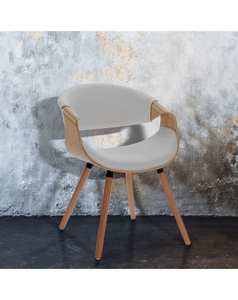 Chaise Visby 2 chêne/blanc - 72x53x59 cm