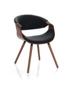 Chaise Visby 2 noyer/noir - 72x53x59 cm