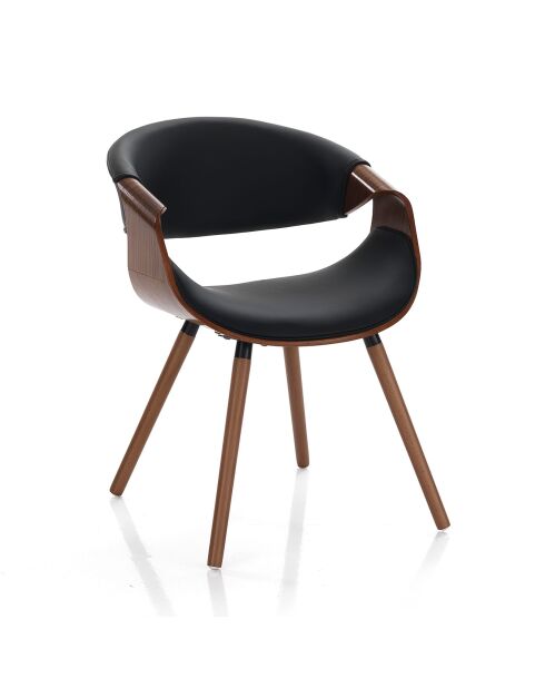 Chaise Visby 2 noyer/noir - 72x53x59 cm