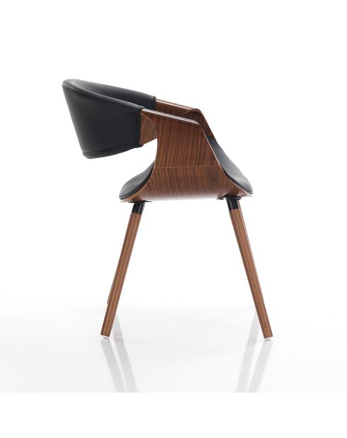 Chaise Visby 2 noyer/noir - 72x53x59 cm
