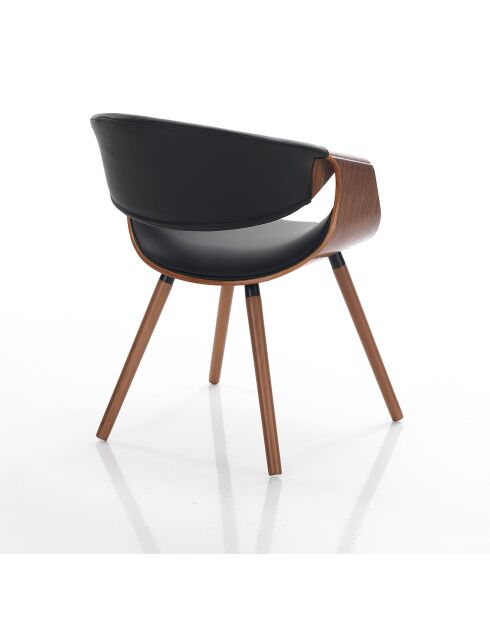 Chaise Visby 2 noyer/noir - 72x53x59 cm