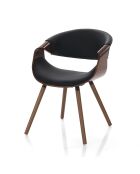 Chaise Visby 2 noyer/noir - 72x53x59 cm