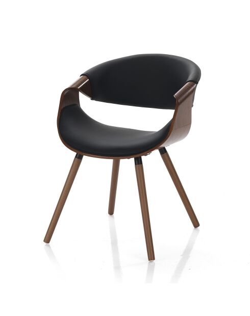 Chaise Visby 2 noyer/noir - 72x53x59 cm