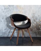 Chaise Visby 2 noyer/noir - 72x53x59 cm
