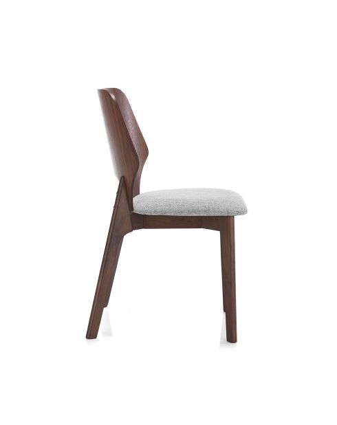 2 Chaises Natacha noyer/gris - 84x48x55 cm